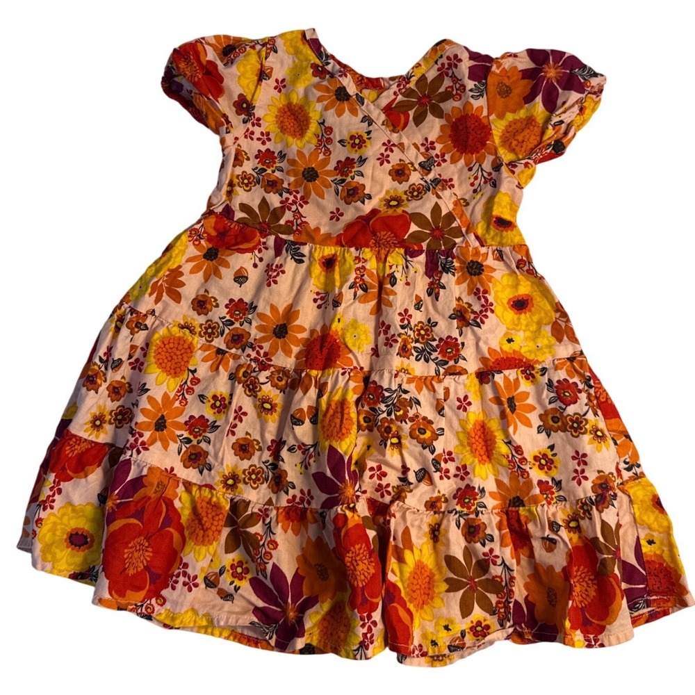 Gymboree Mommy and Me Happy harvest Tired 3t Fall Dress Girls Puff sleeves